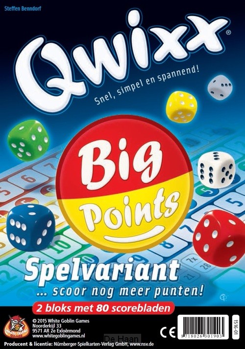 Qwixx scoreblokken Big points