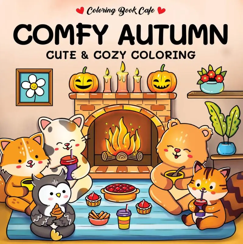 Comfy Autumn Cute & Cozy Coloring