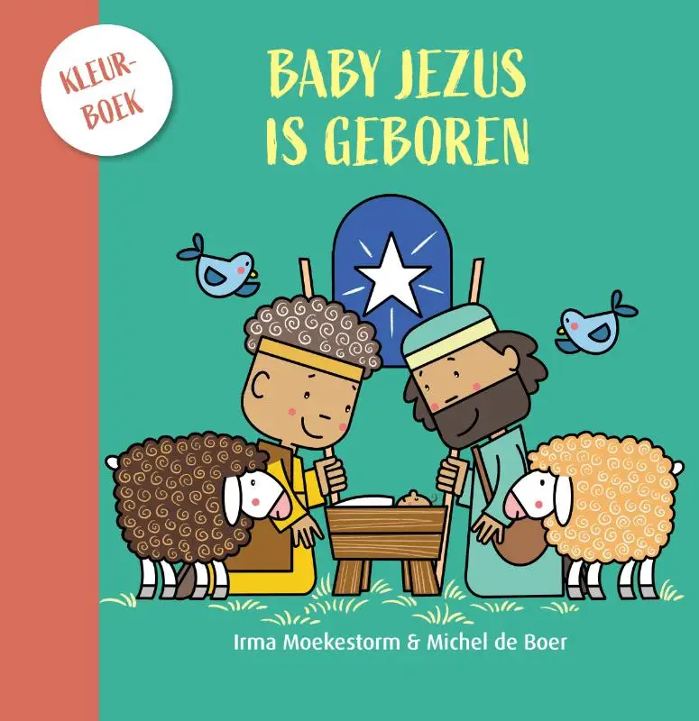 Baby Jezus is geboren kleurboek
