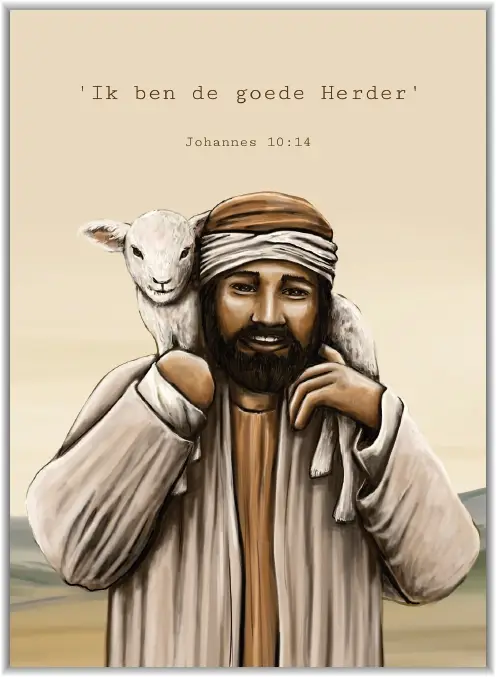 Kaartje A7 Ik ben de goede Herder