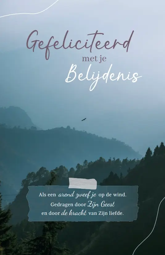 Wenskaart Gefeliciteerd je Belijdenis
