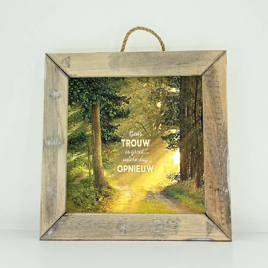 Schilderij Square Gods trouw is groot