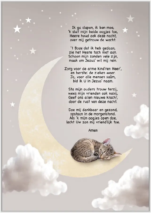 Poster A4 Ik ga slapen (trad.)