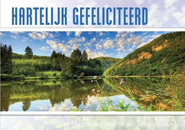 Prentbriefkaart gefeliciteerd