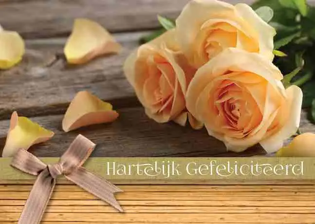 Prentbriefkaart gefeliciteerd