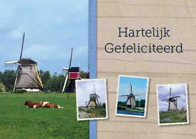 Prentbriefkaart gefeliciteerd