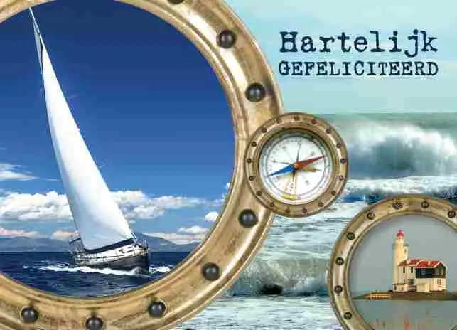 Prentbriefkaart gefeliciteerd