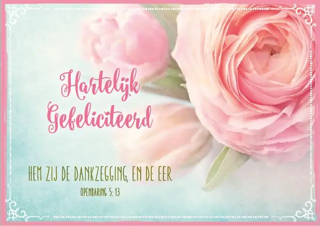 Prentbriefkaart gefeliciteerd