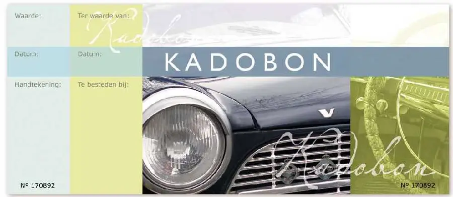 Cadeaubonnen met env 50 oldtimer